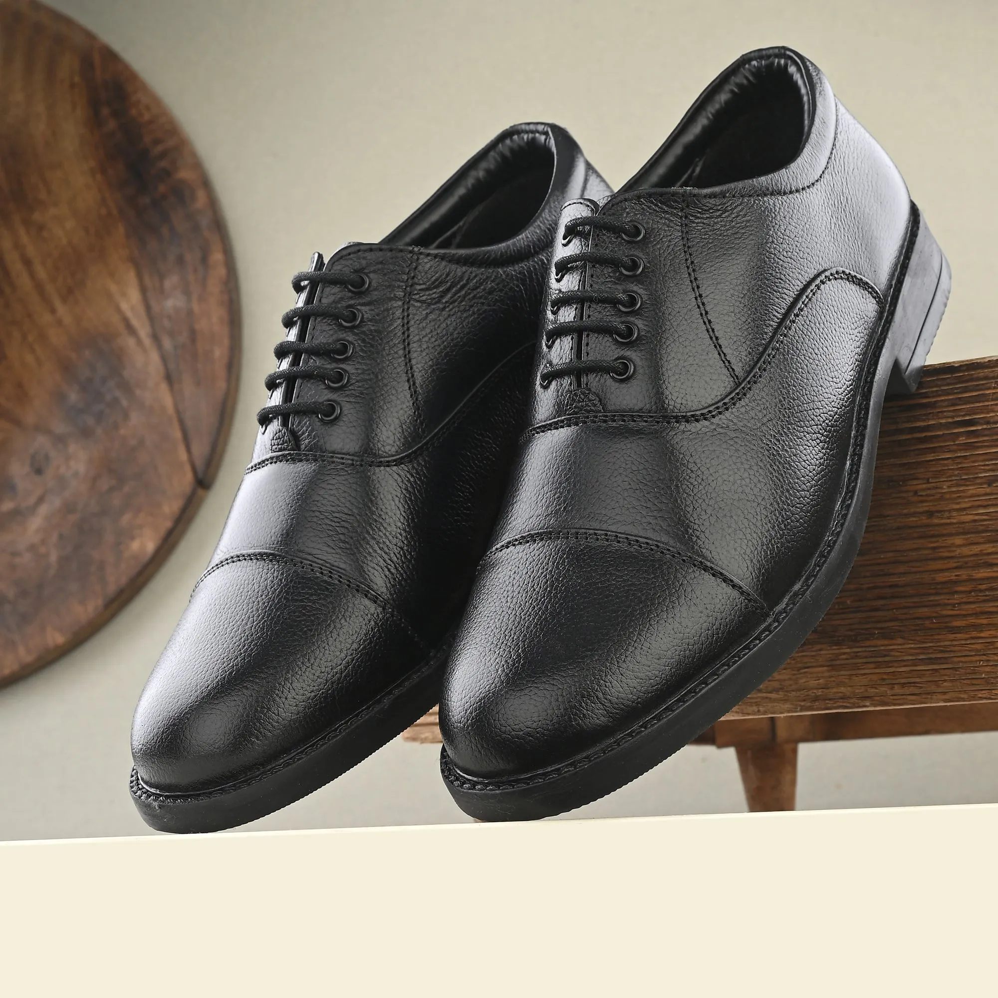 Refined Full Grain Leather Derby Lace Ups