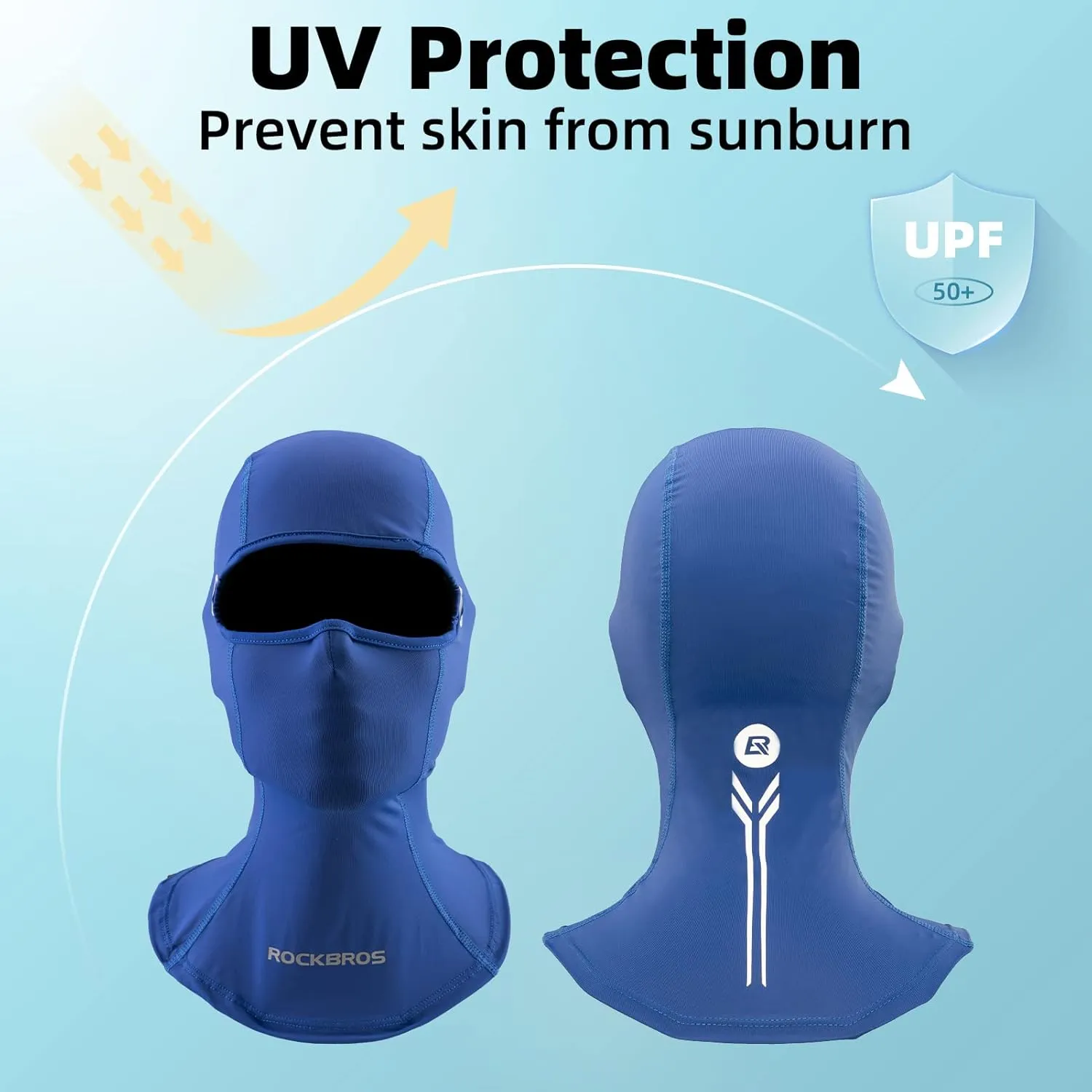 ROCKBROS Summer Balaclava Face Mask Cooling Neck Gaiter Breathable Face Covering Motorcycle Cycling for Men Women