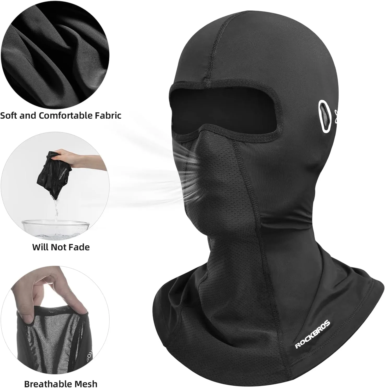 ROCKBROS Summer Balaclava Face Mask Cooling Neck Gaiter Breathable Face Covering Motorcycle Cycling for Men Women
