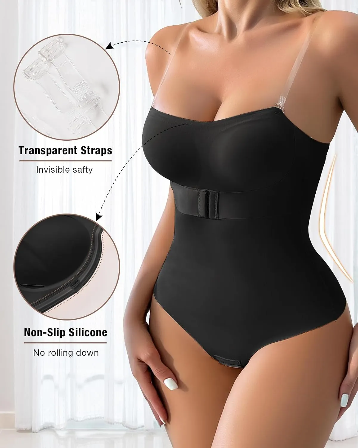 Shapewear Bodysuit Tummy Control Strapless Bra Shapewear for Women Strapless Faja Body Shaper Thong Light Shapewear
