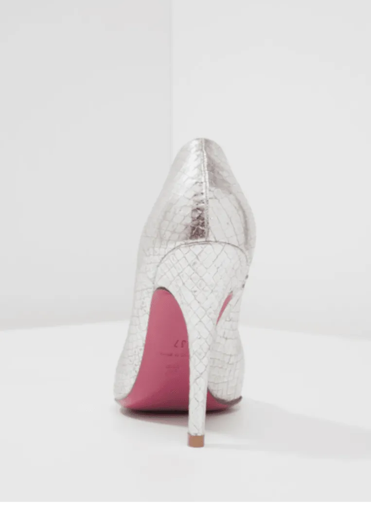 SILVER SHINY METALLIC HIGH HEELS