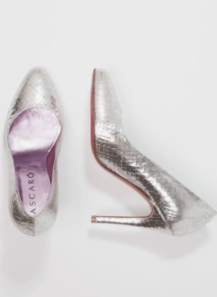 SILVER SHINY METALLIC HIGH HEELS