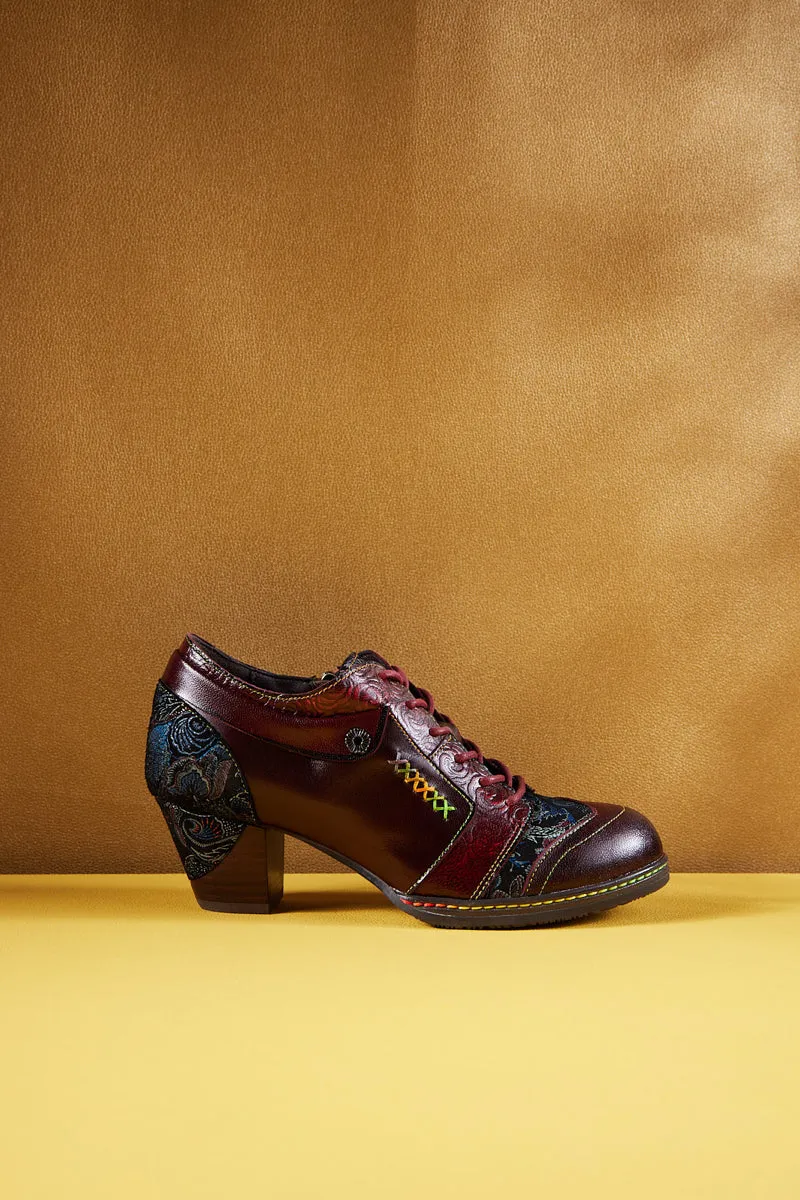 Soffia | Messina Rose Embossed Leather Oxford