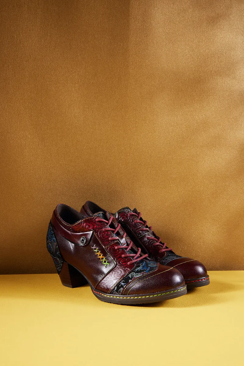 Soffia | Messina Rose Embossed Leather Oxford