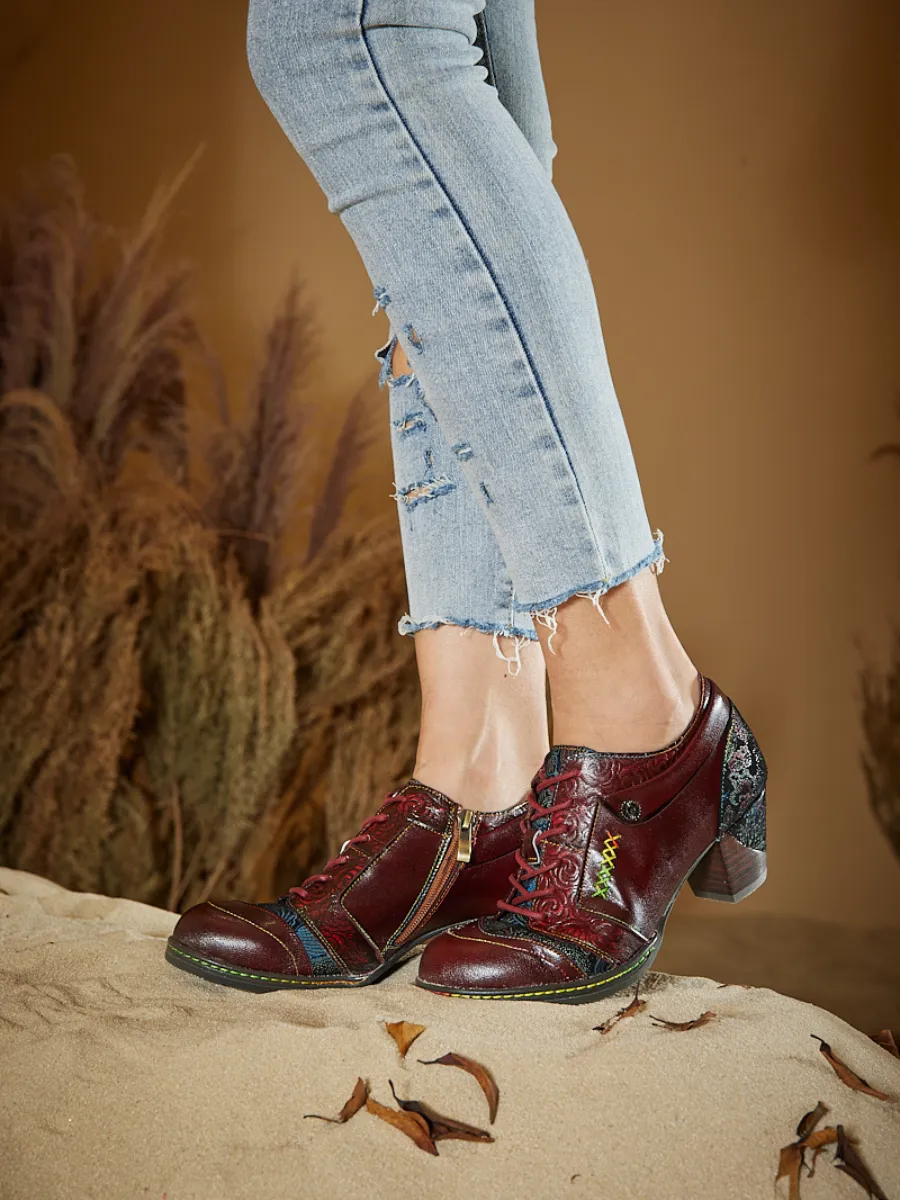 Soffia | Messina Rose Embossed Leather Oxford