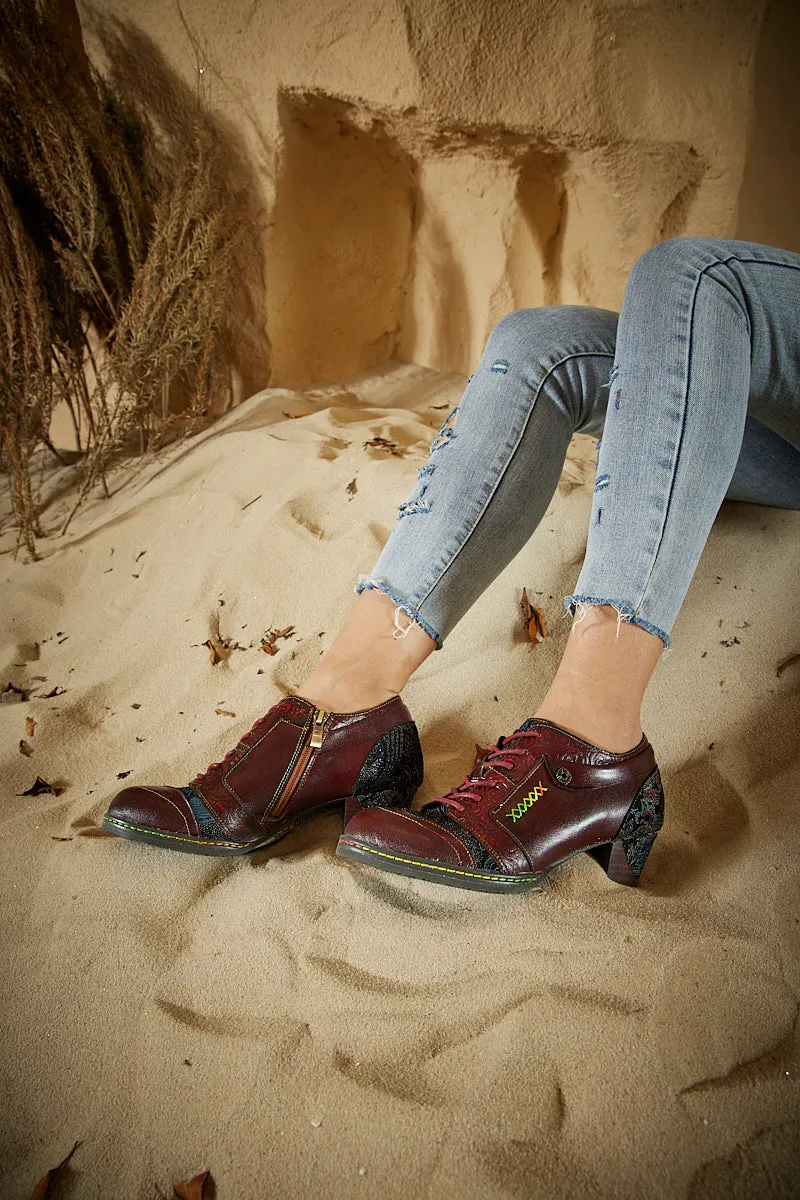 Soffia | Messina Rose Embossed Leather Oxford