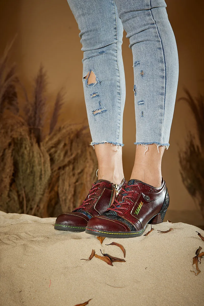 Soffia | Messina Rose Embossed Leather Oxford