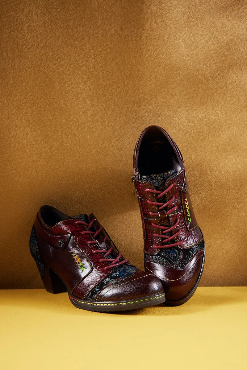 Soffia | Messina Rose Embossed Leather Oxford