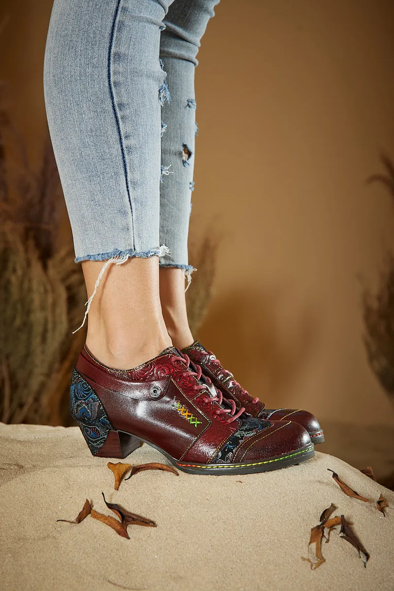 Soffia | Messina Rose Embossed Leather Oxford