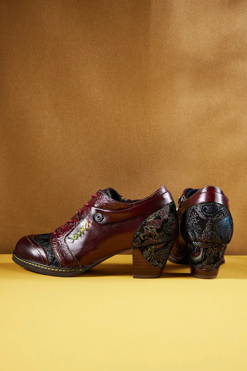 Soffia | Messina Rose Embossed Leather Oxford