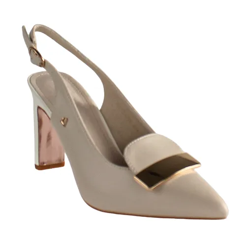 Una Healy Sling Back Heels - Skylark - Nude